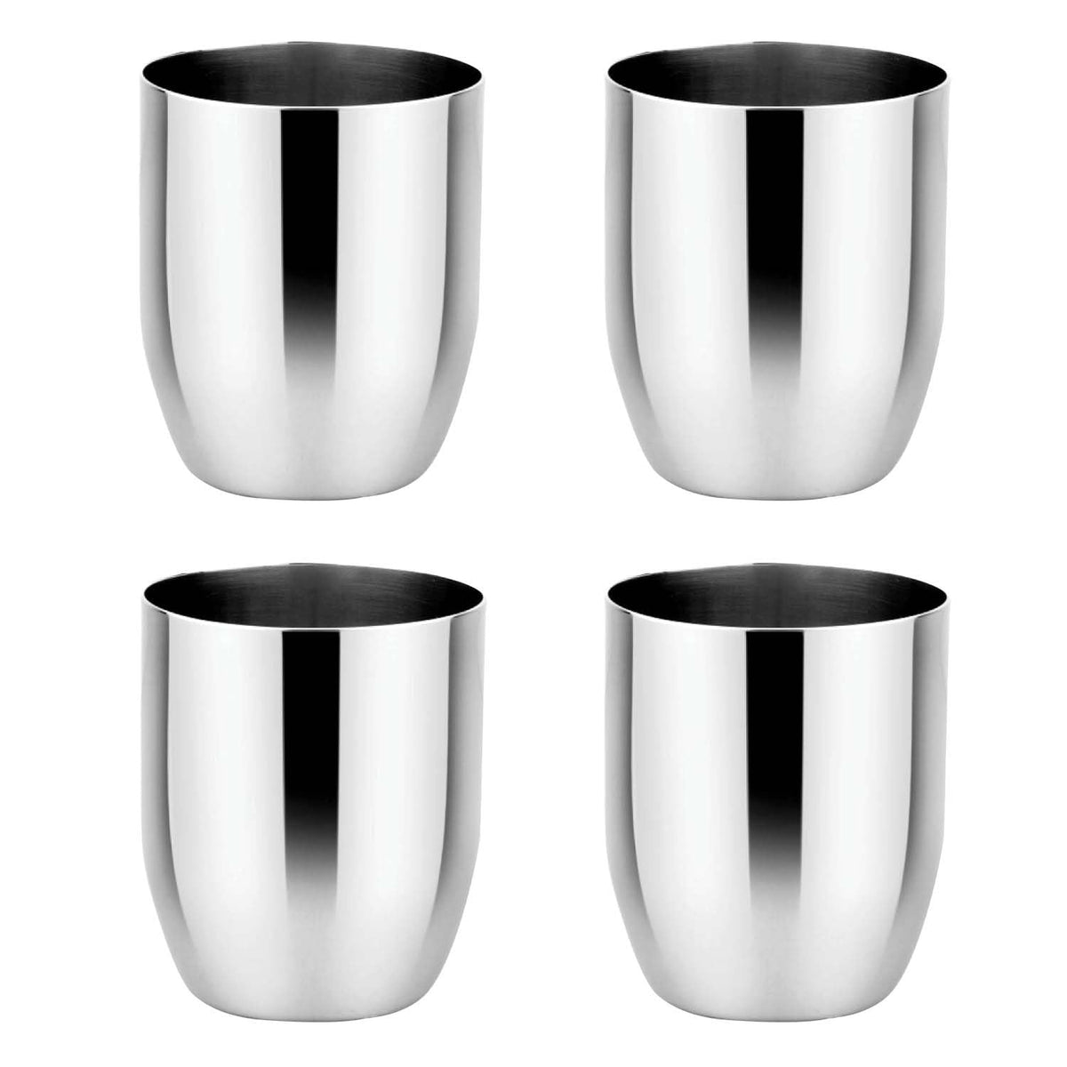 Ahimsa stainless steel kids cups set of four for easy open-cup practice and mess-free meals.