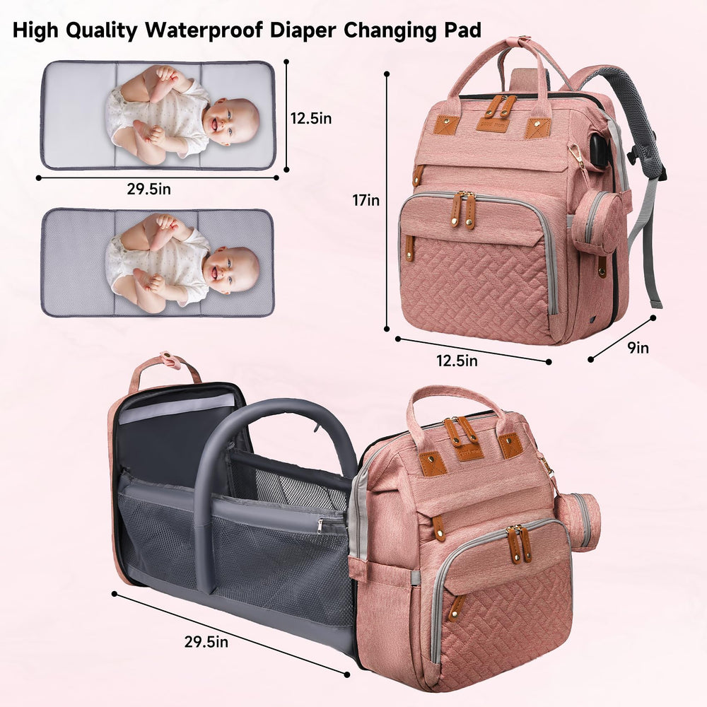AHNTTGS diaper bag backpack includes stroller-straps for hands-free travel and quick secure setup.
