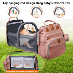 AHNTTGS diaper bag backpack USB-port enables easy phone charging during outings.