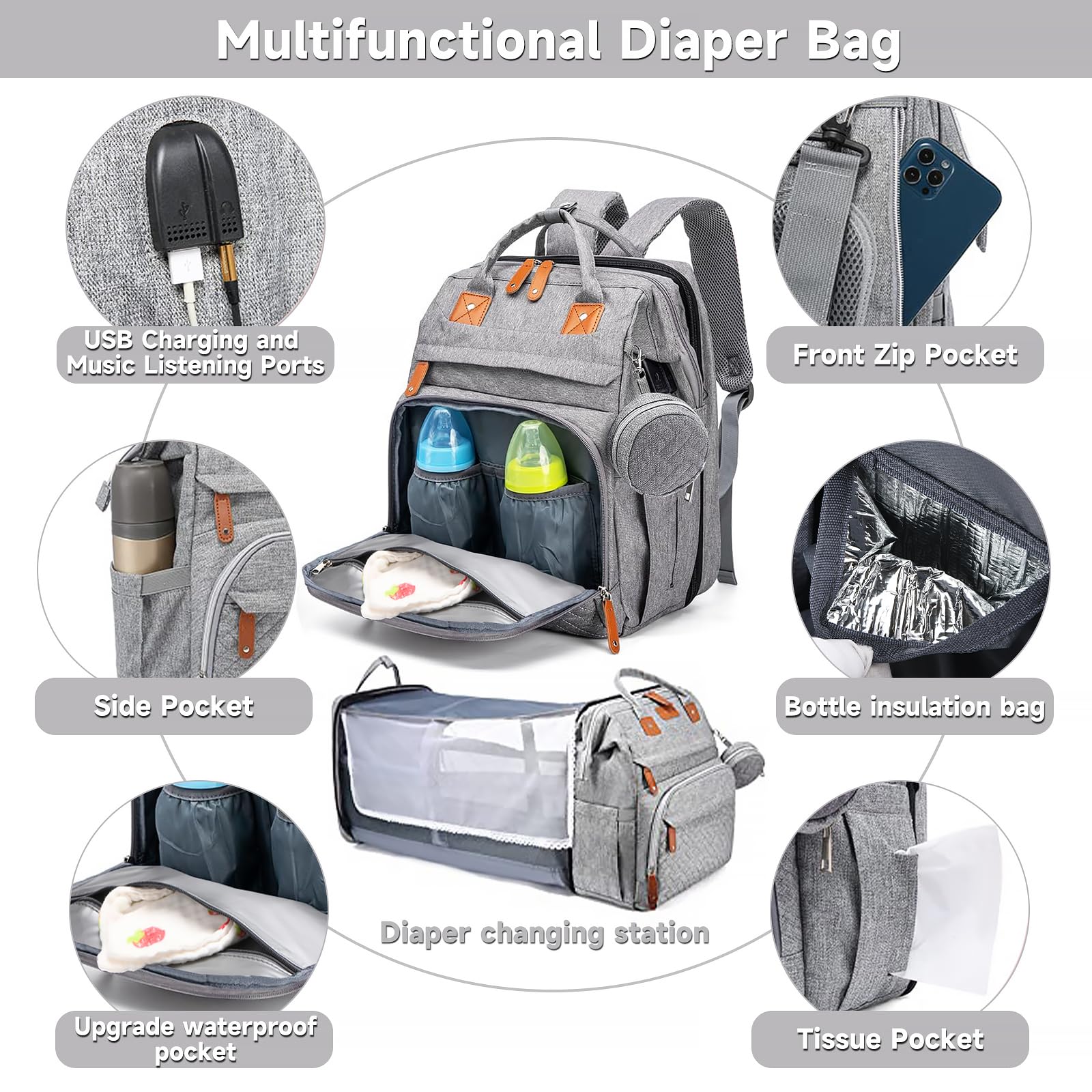 AHNTTGS Up-Grey waterproof fabric protects contents in wet conditions.