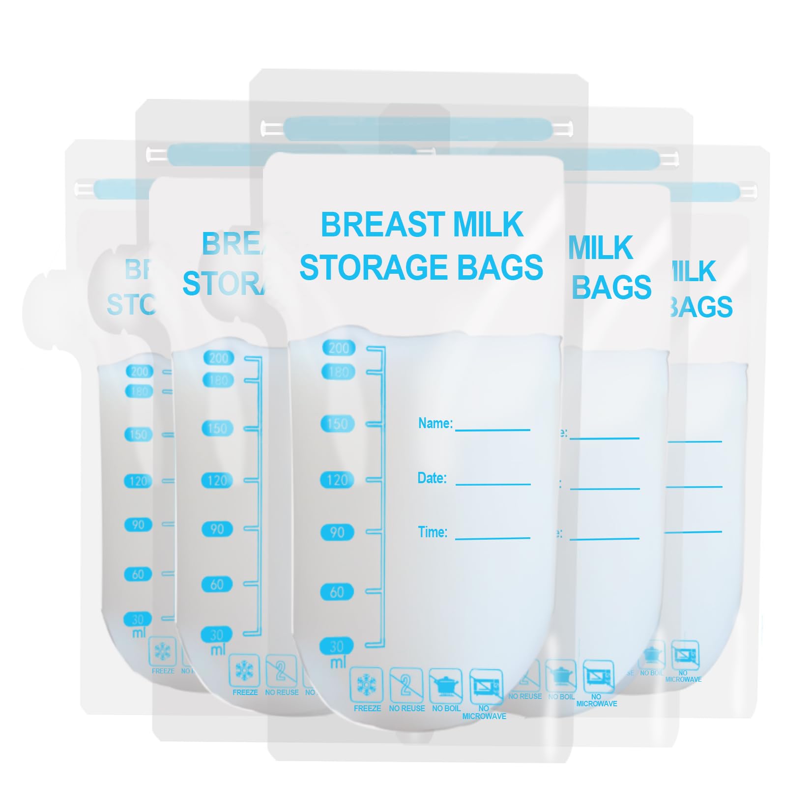 AHSNYLC breastmilk storage bag packaging highlights BPA-free material for safe fridge storage.