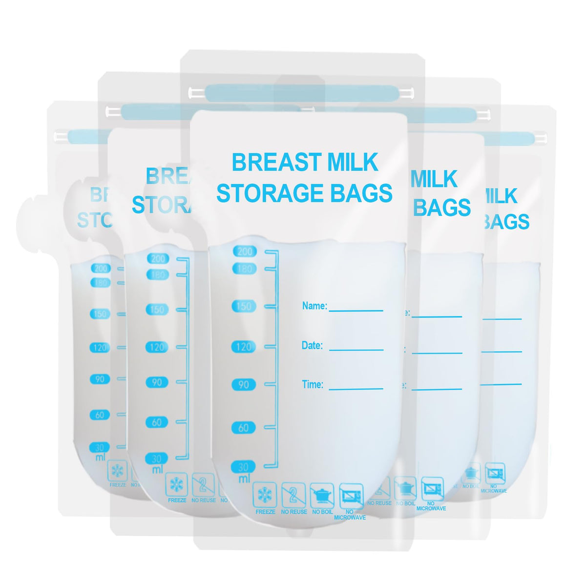 AHSNYLC breastmilk storage bag packaging highlights BPA-free material for safe fridge storage.