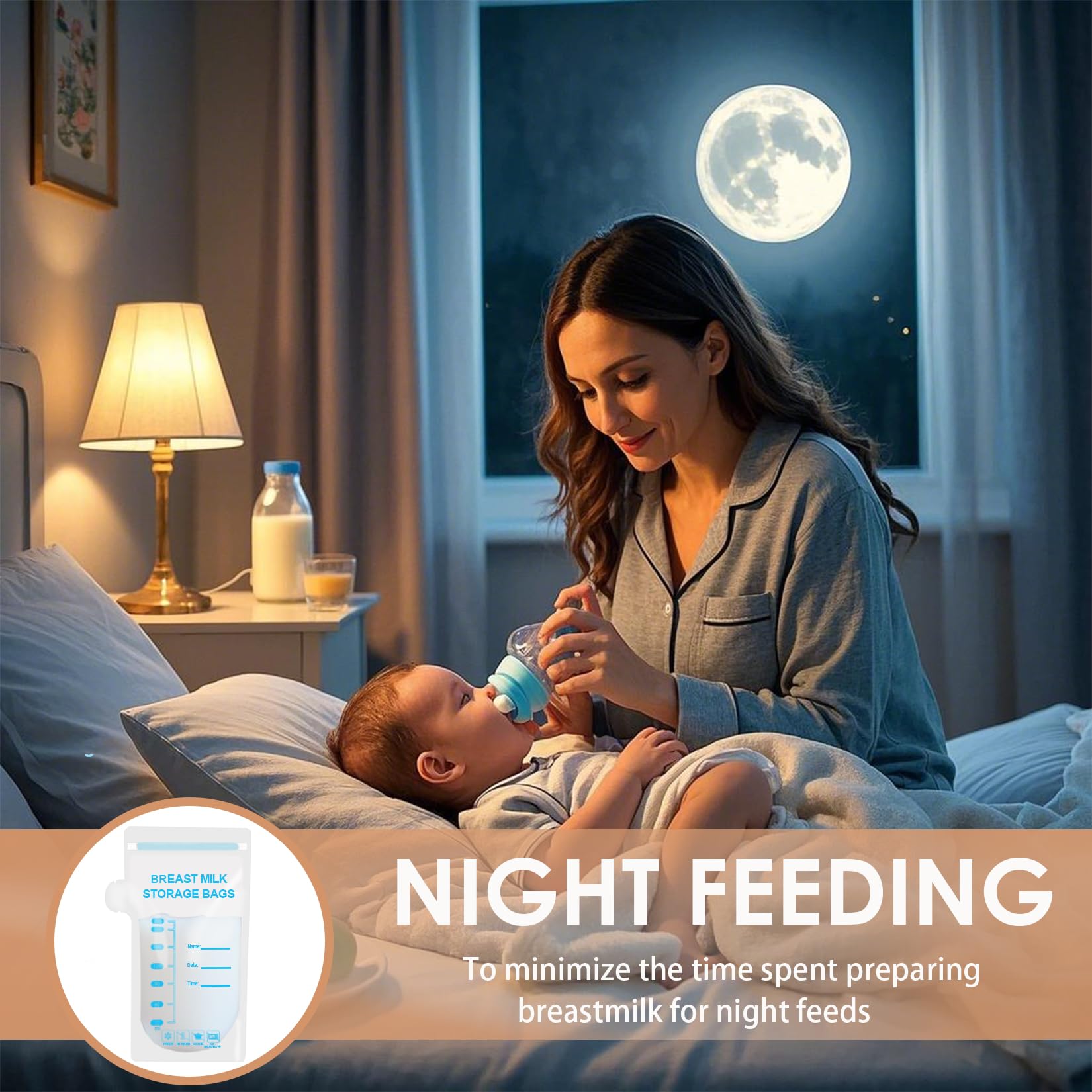 AHSNYLC on-the-go storage photo emphasizes convenient milk transport for busy parents.