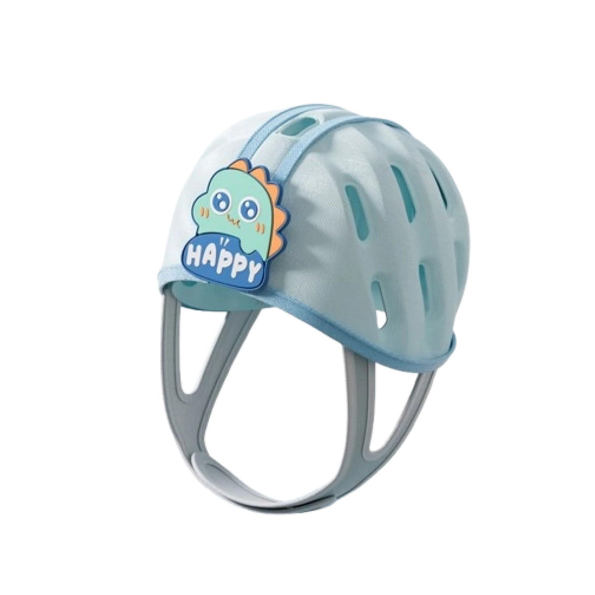 AHVERI Baby Safety Helmet front view with green dinosaurs for lightweight protection.
