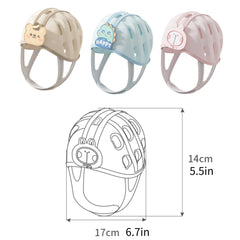 AHVERI Baby Safety Helmet Yellow Bear close-up of breathable vents.
