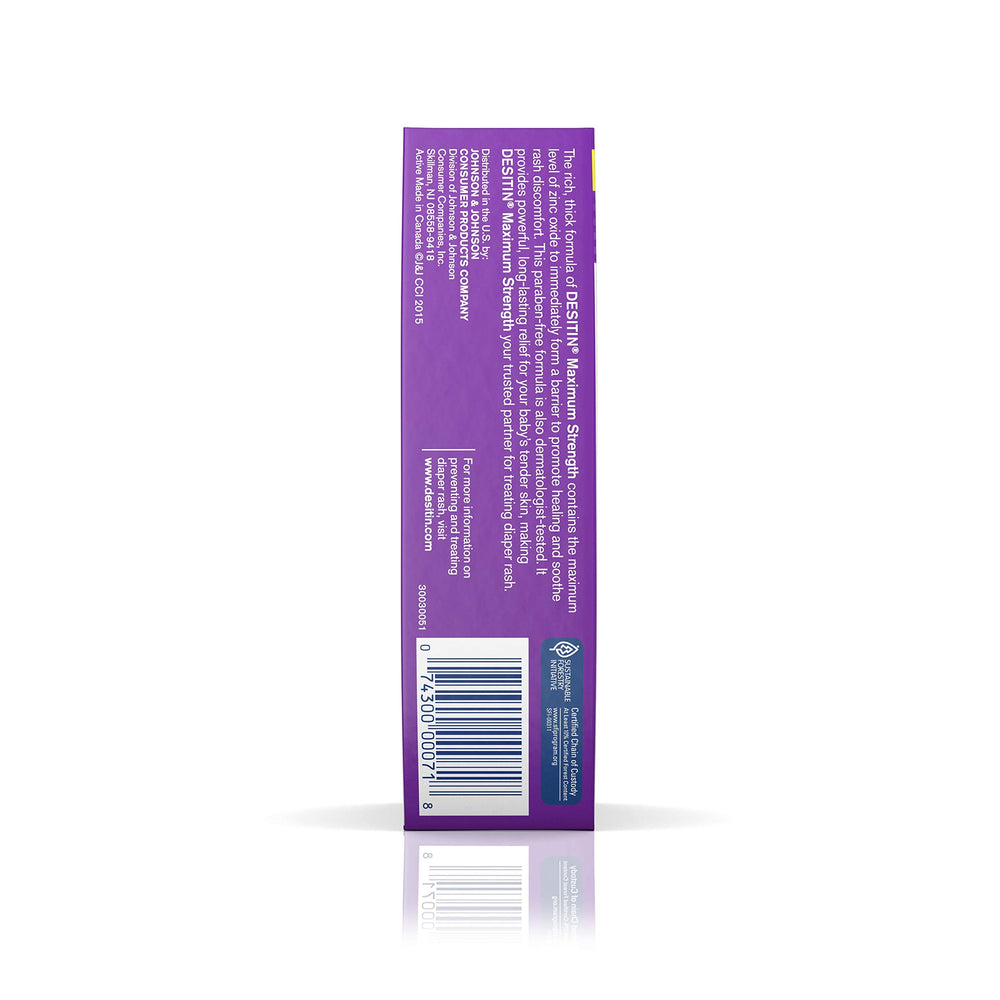 AHYGZWZSYC Desitin barrier image highlighting 40% zinc oxide active ingredient and protective layer