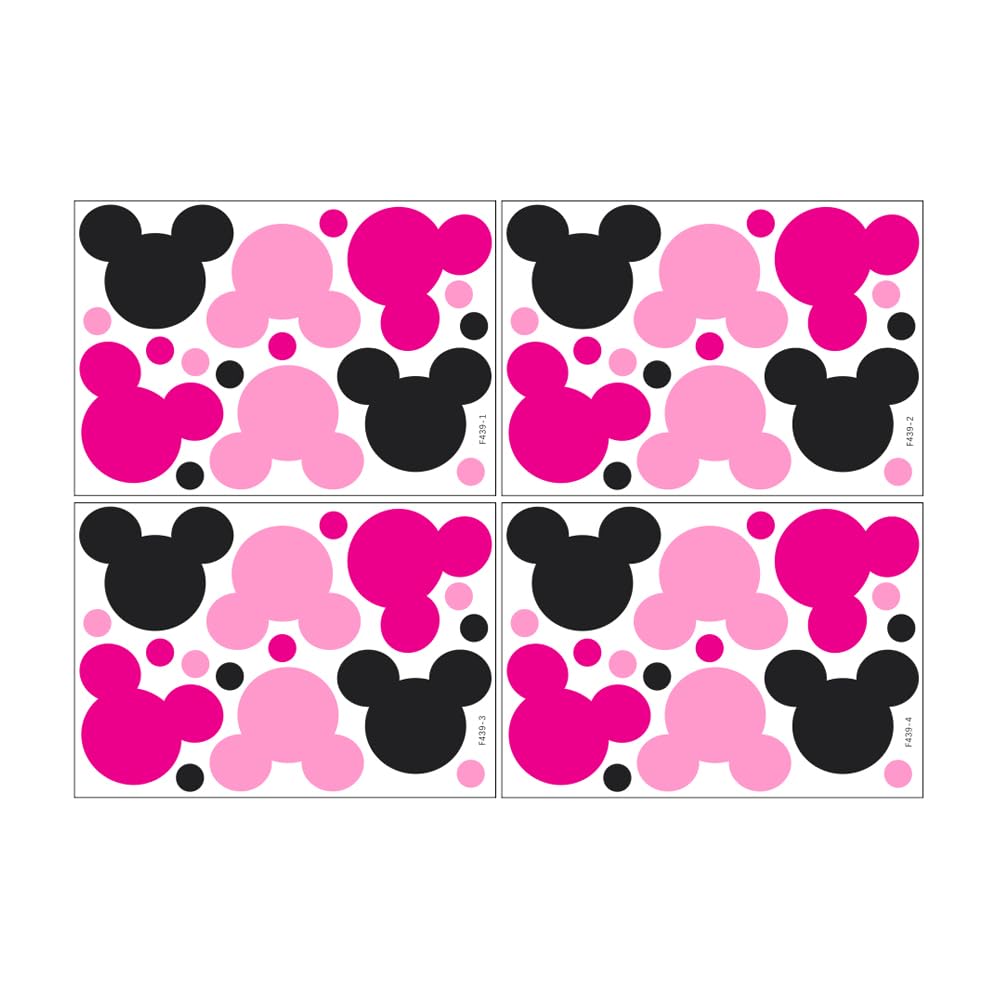 AI PARTY rose-hued mouse decals complement soft pastel themes in kids rooms.