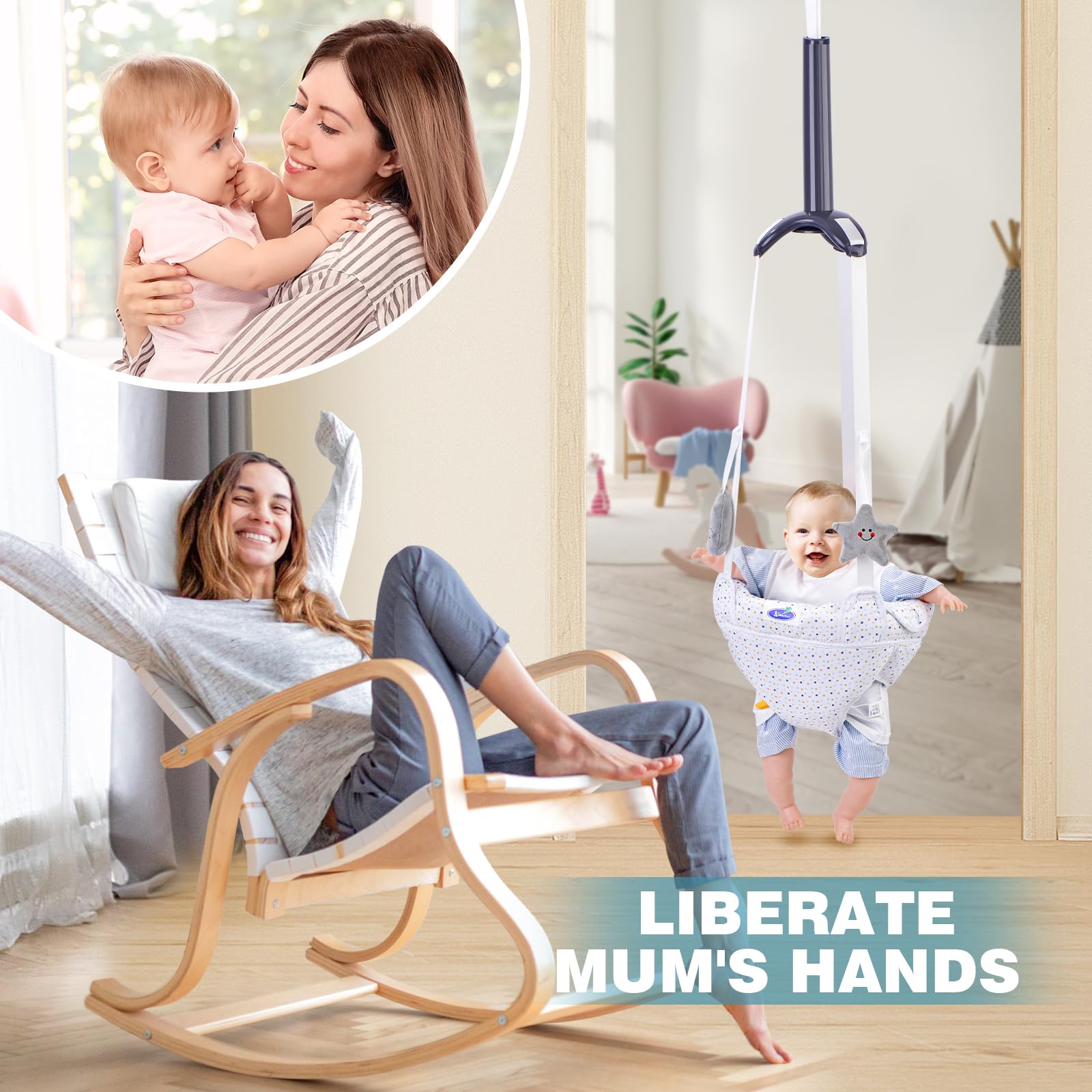 AiBeeYou soft-seat jumper highlights gentle comfort for tiny toddlers.