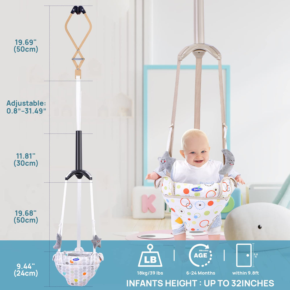 AiBeeYou doorway jumper secure-door-frame ensures sturdy anchoring for joyful bouncing