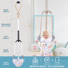 AiBeeYou doorway jumper secure-door-frame ensures sturdy anchoring for joyful bouncing