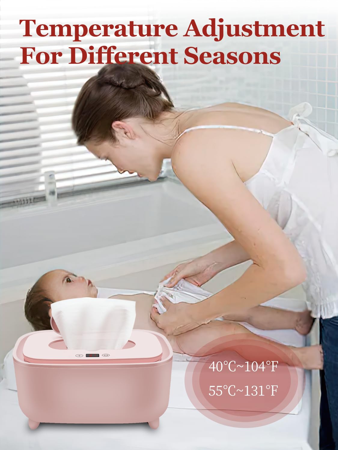 AIBUCOLL wipe warmer top heating band keeps initial wipes warm and moist