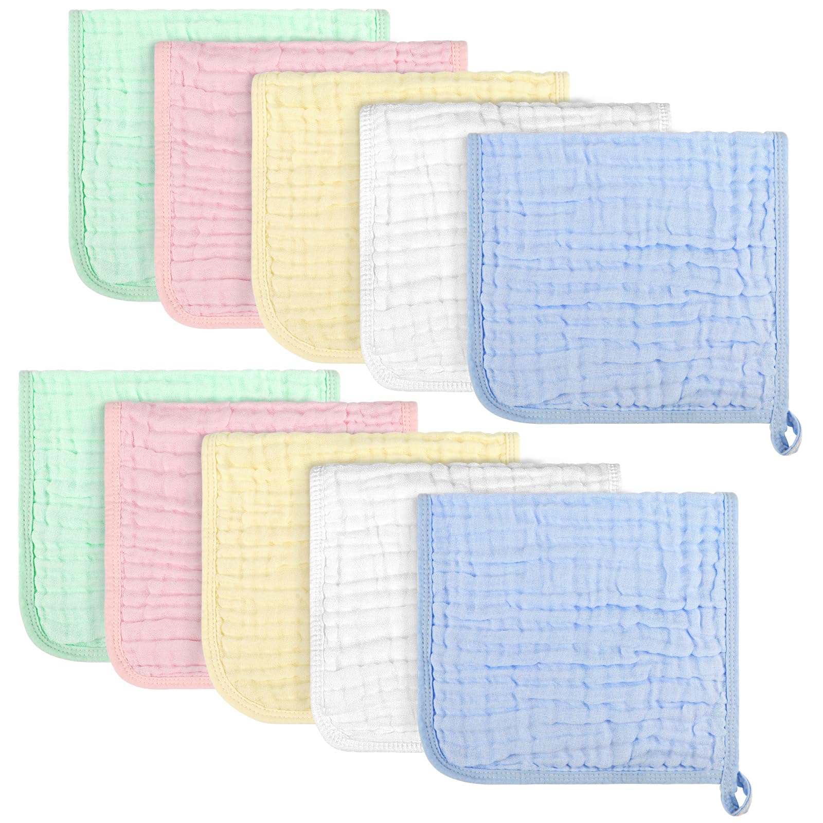 AIDEA burp cloths close-up reveals soft, absorbent cotton muslin for gentle baby care.