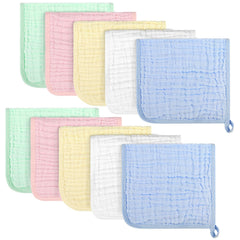 AIDEA burp cloths close-up reveals soft, absorbent cotton muslin for gentle baby care.