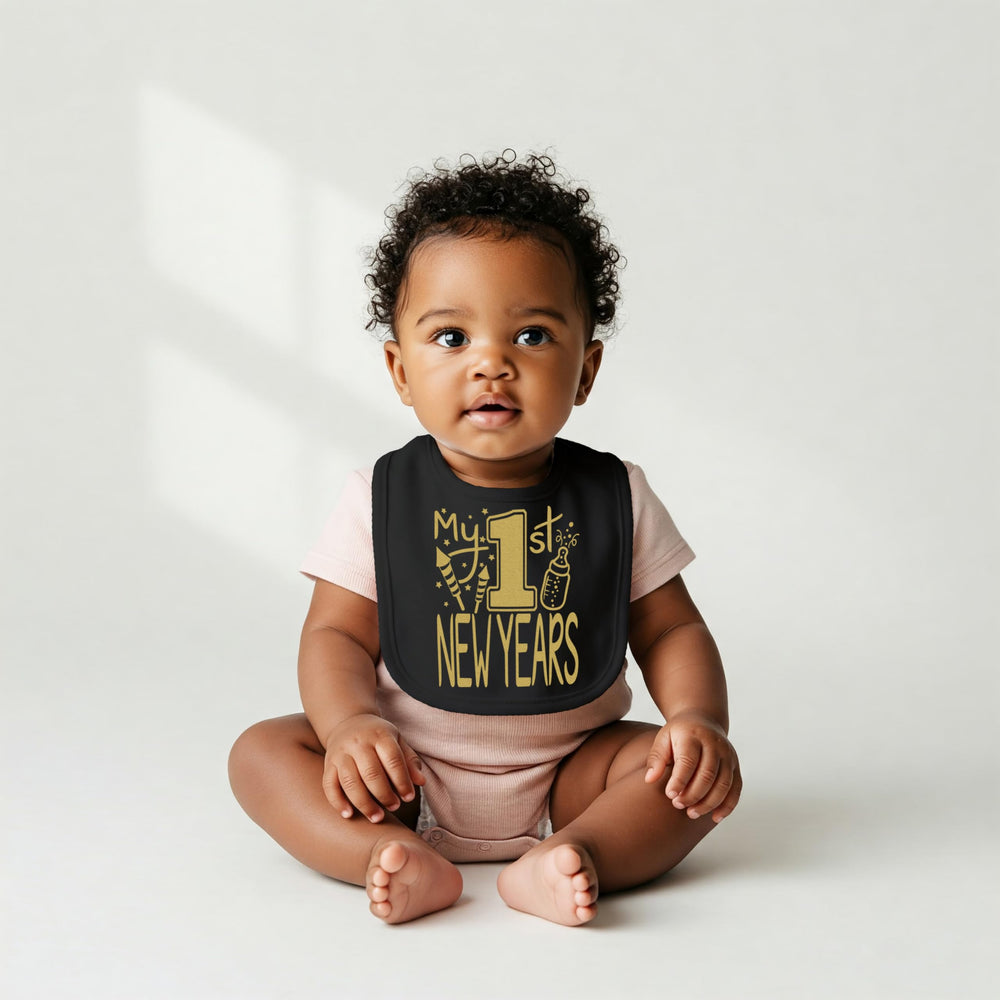 Aiden's Corner adjustable-closure bib keeps baby comfy during celebrations.