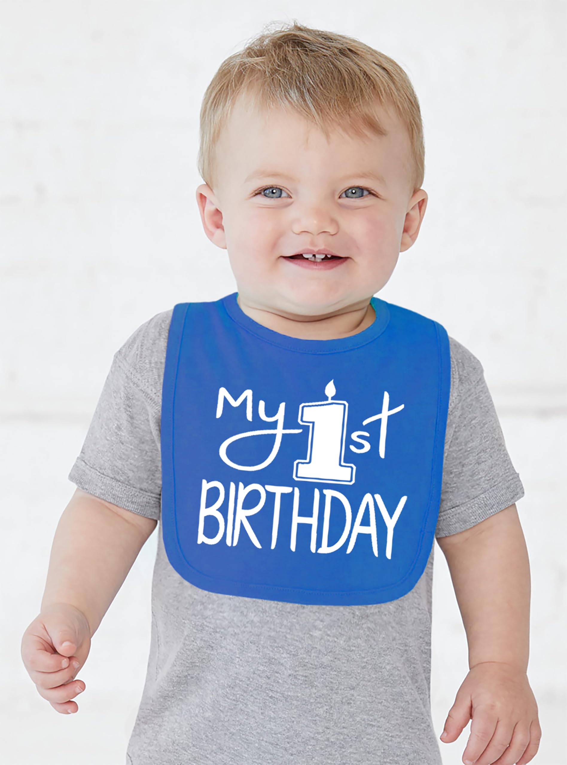 Aiden's Corner My 1st Birthday bib for daily use protects outfits during meals.