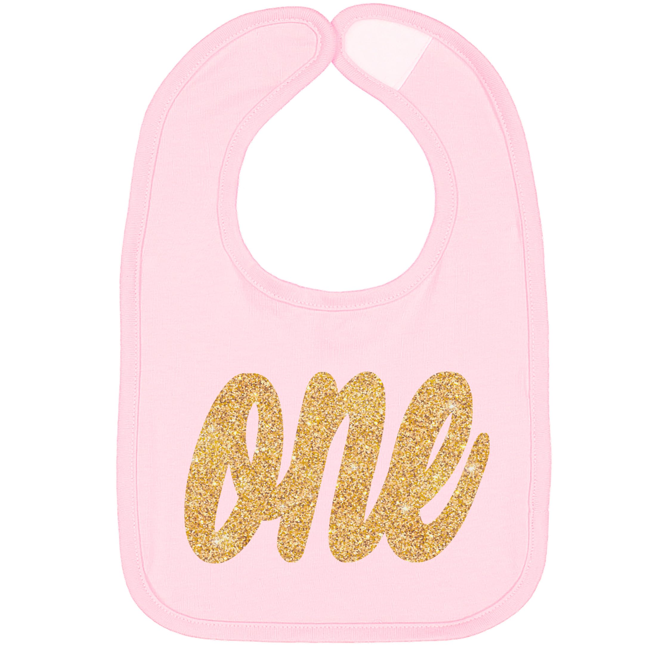 Aiden's Corner one birthday bib in gold silver design for gentle skin contact
