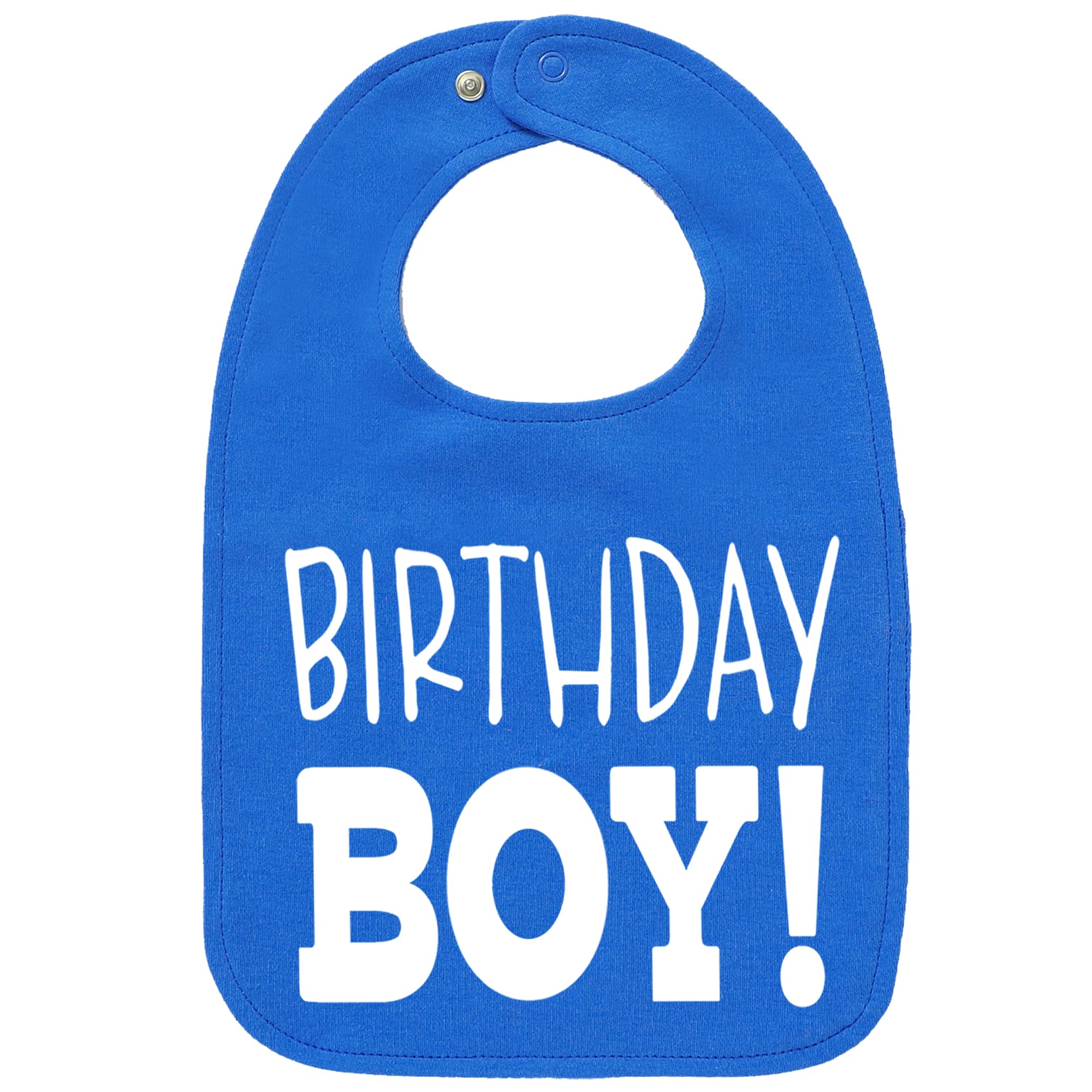 Aiden's Corner Royal baby first birthday bib closeup shows soft cotton and vibrant print for celebrations.