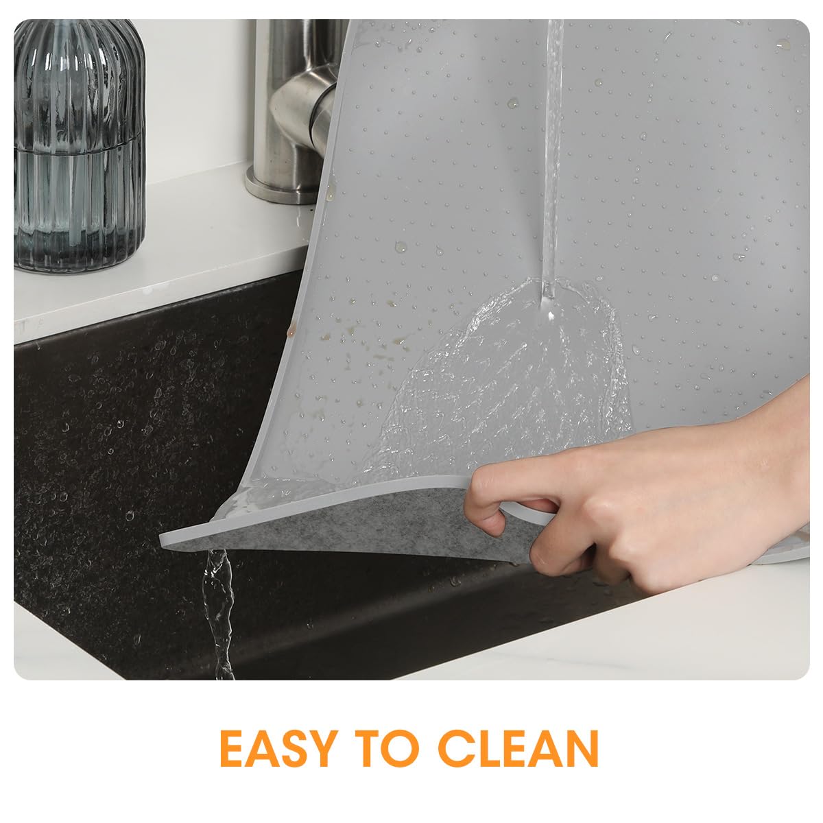 AIEVE bottle washer silicone surface cleans easily with a quick wipe.
