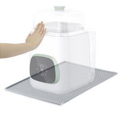 AIEVE bottle washer sliding mat in action eases refilling and cleanup.