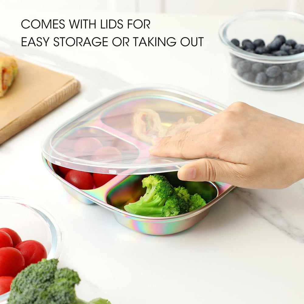AIEVE kid plates with lids are ideal for picnics or travel