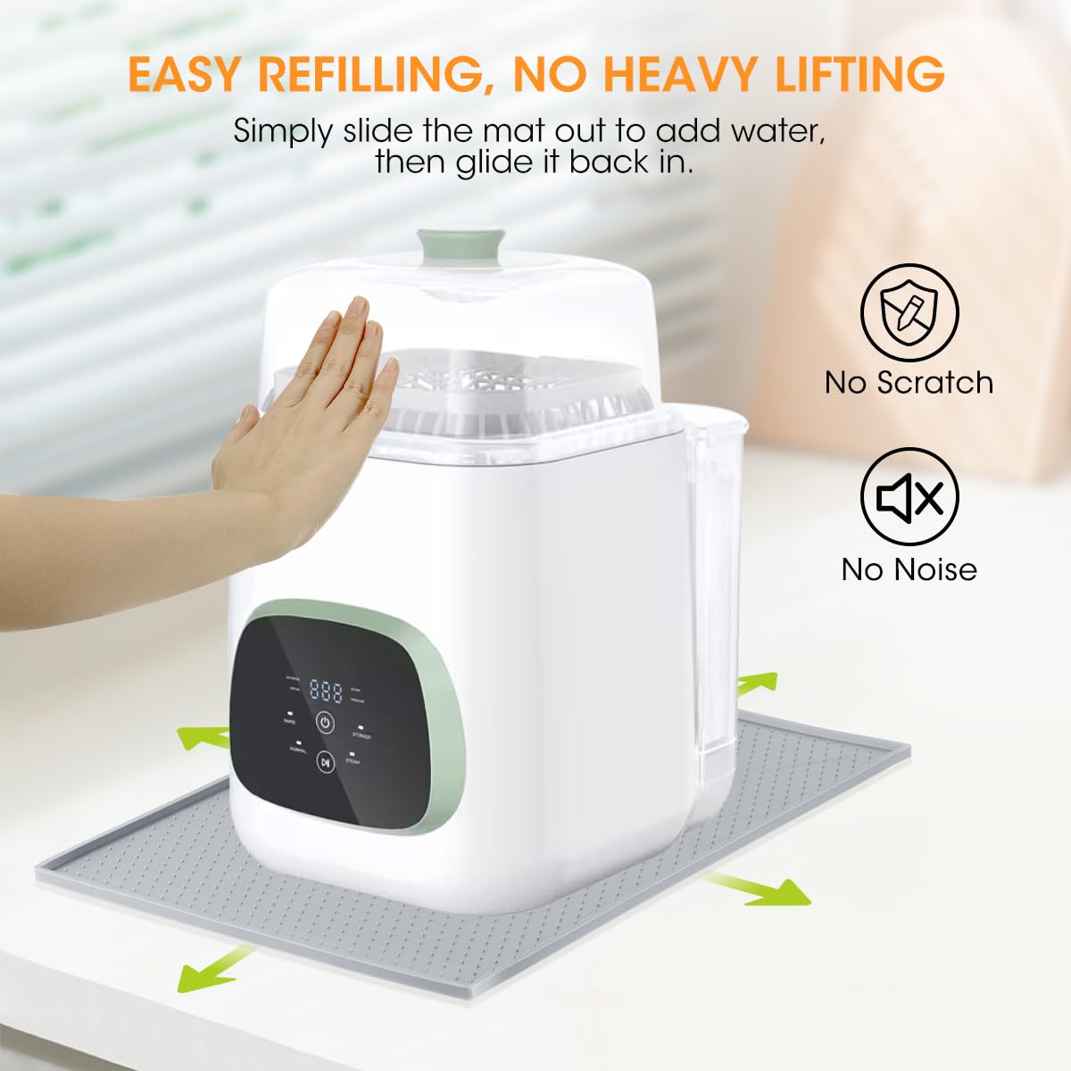 AIEVE sliding mat waterproof edge contains spills for a tidy countertop.