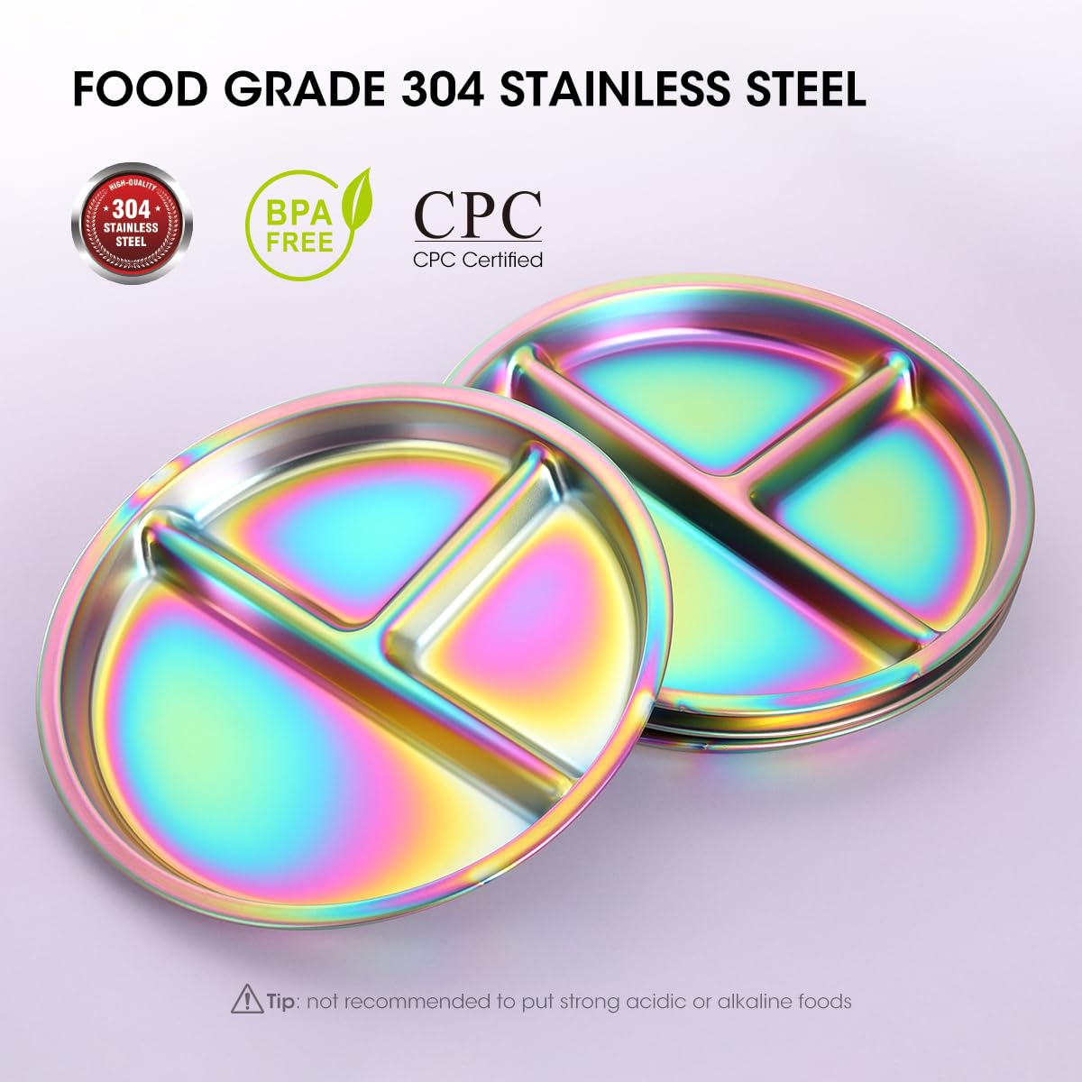 AIEVE 9-inch divided plate shows three sections for portion control.