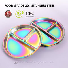 AIEVE 9-inch divided plate shows three sections for portion control.