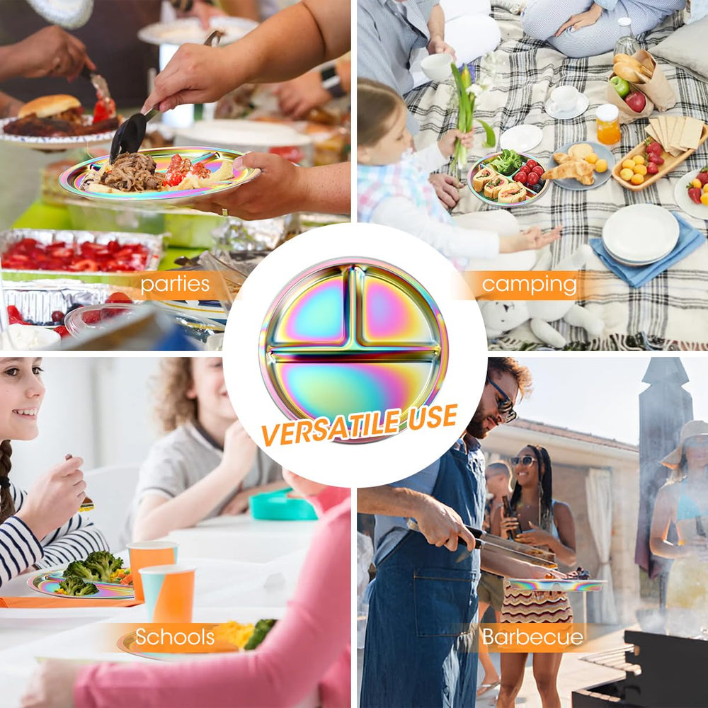 AIEVE three-partition layout guides portions for balanced plates.