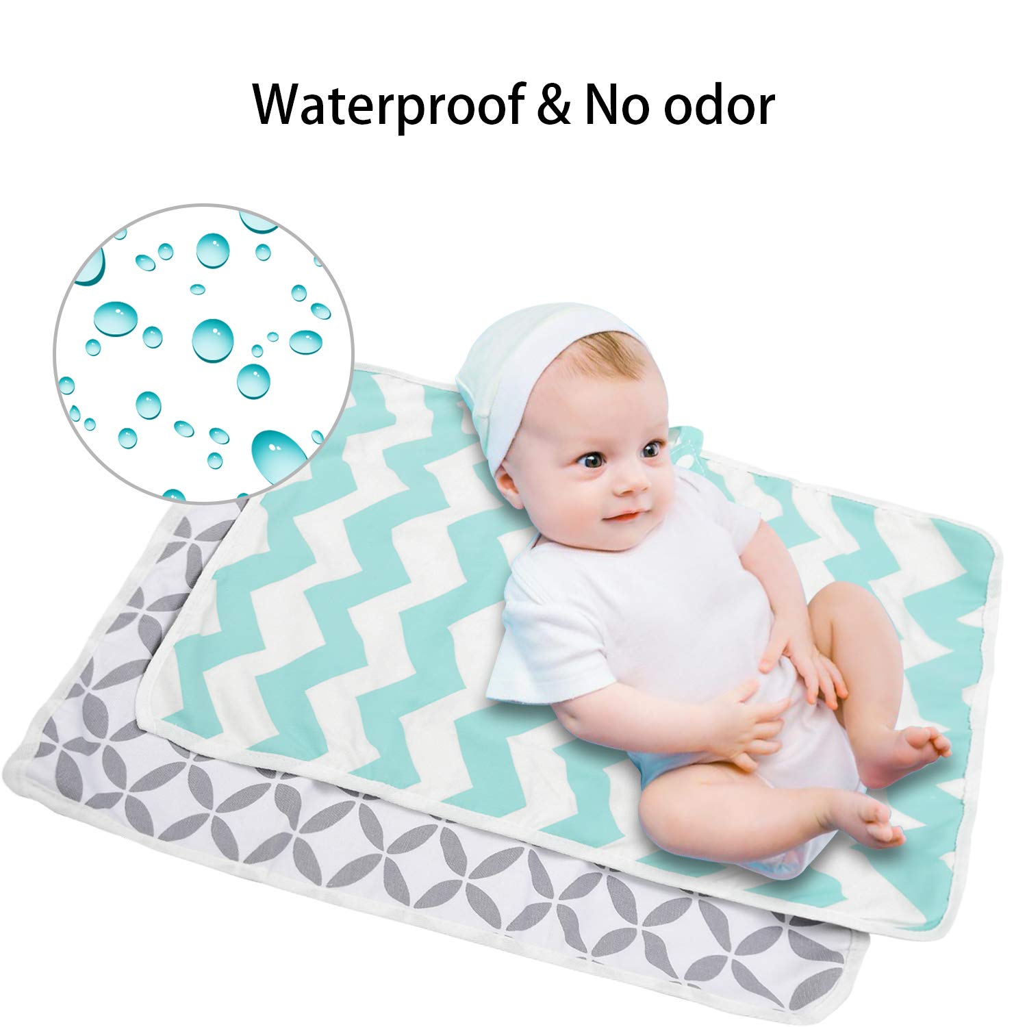 AIFUSI portable changing pad waterproof surface keeps messes contained during diaper changes.