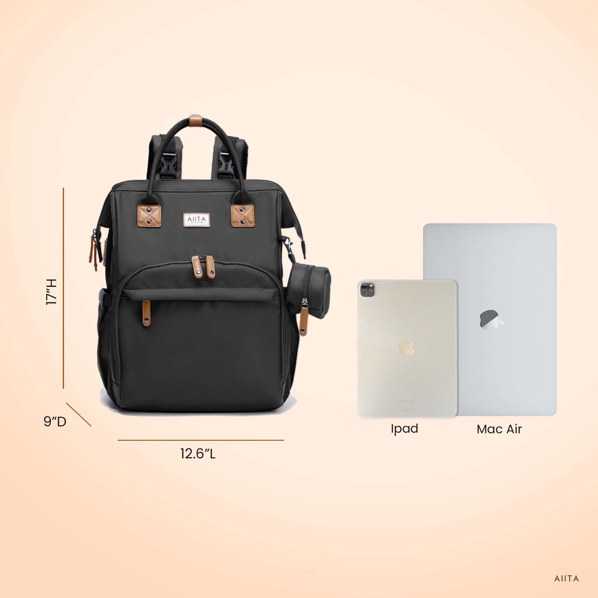 AIITA diaper backpack lightweight-design simplifies travel for mom and dad.