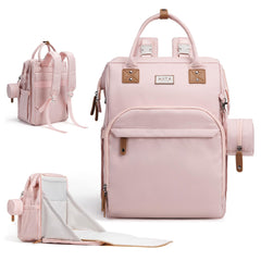 AIITA diaper bag backpack exterior front shows spacious pocket layout for easy access.