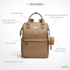 AIITA diaper bag changing-station in use enables quick on-the-go diaper changes