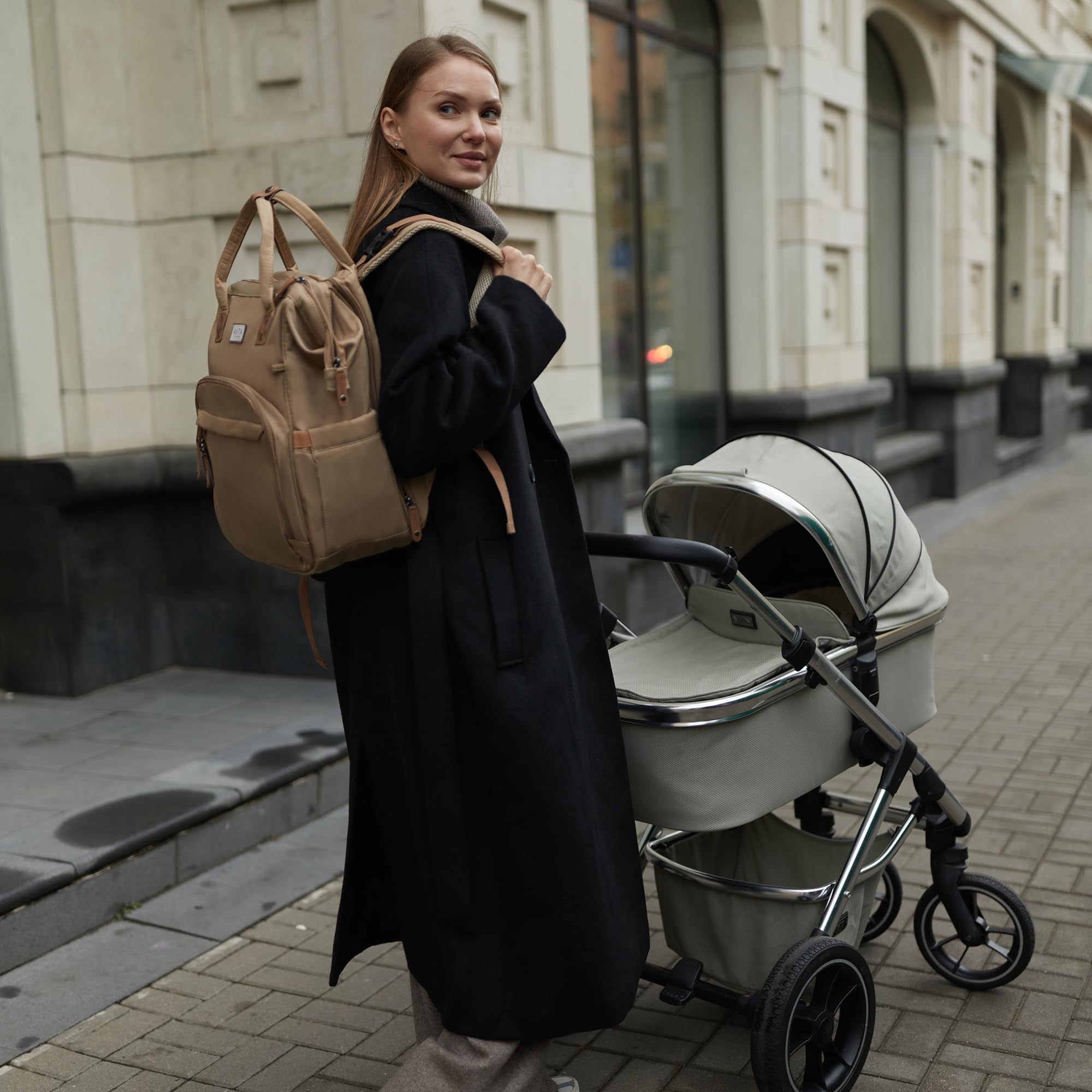 AIITA diaper bag stroller attachment strap keeps bag within reach while walking