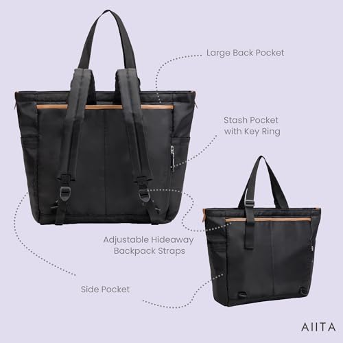 AIITA diaper bag tote offers shoulder, crossbody, and backpack carry options