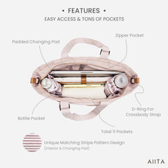 AIITA changing pad is portable and easy to clean for quick diaper changes.