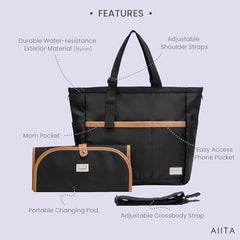 AIITA diaper bag tote uses water-resistant fabric for everyday outings
