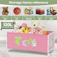 AIJIAMEIER 120L toy box wheels handle close-up highlights smooth grip for easy maneuverability.