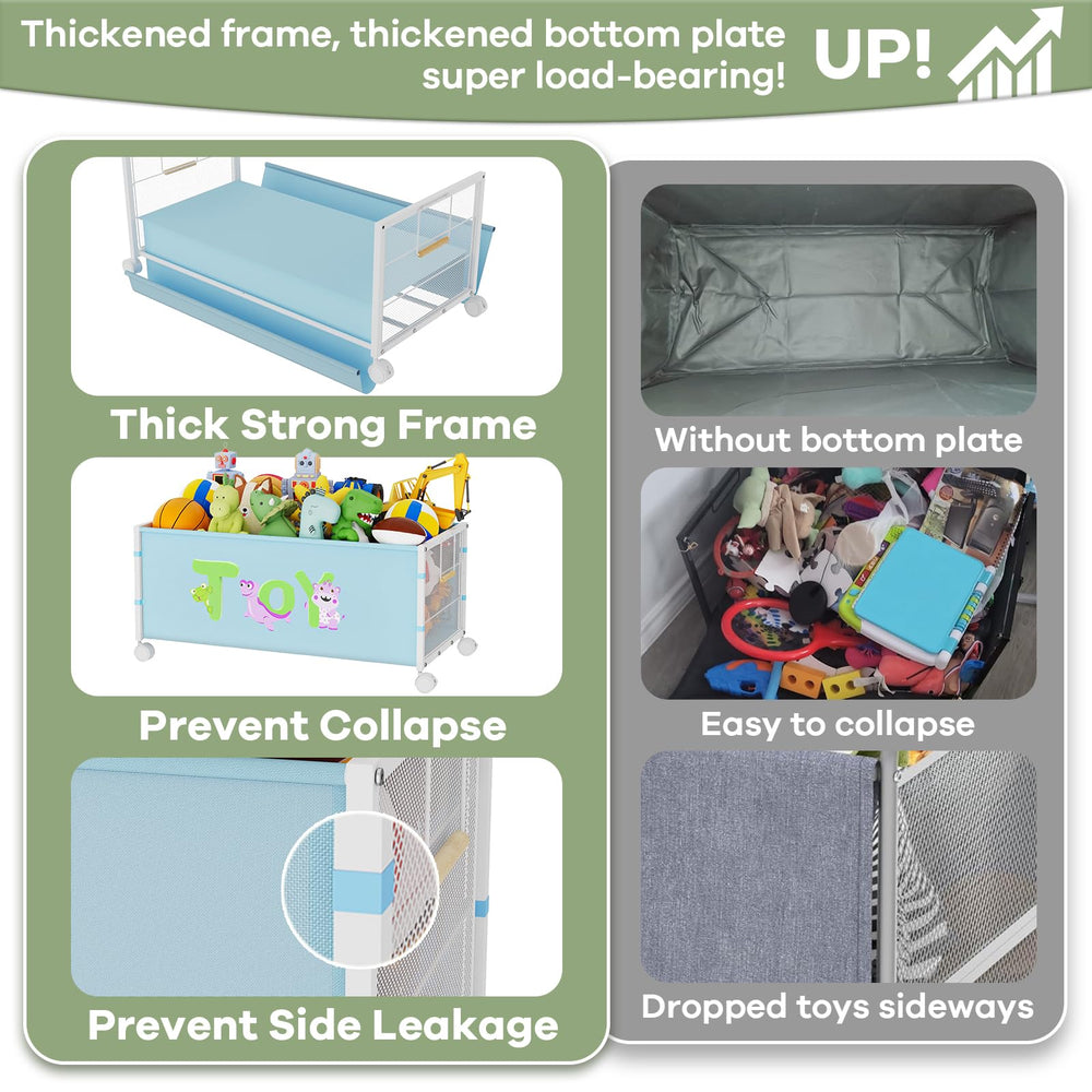 AIJIAMEIER oxford cloth toy organizer emphasizes waterproof material and easy cleaning.