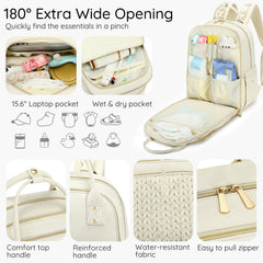 AIJIEKE Diaper Bag Backpack built-in changing pad included for quick diaper changes anywhere.