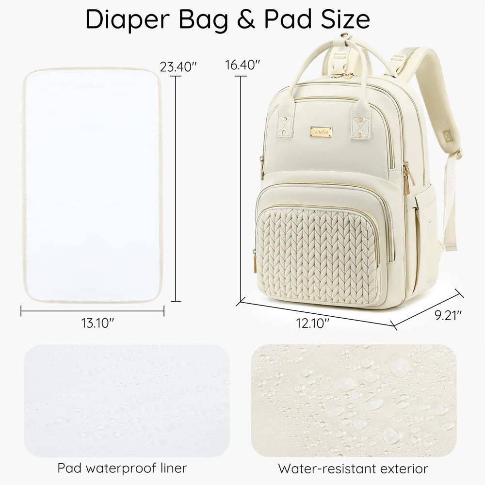 AIJIEKE Diaper Bag Backpack comfortable adjustable straps for long carry sessions.