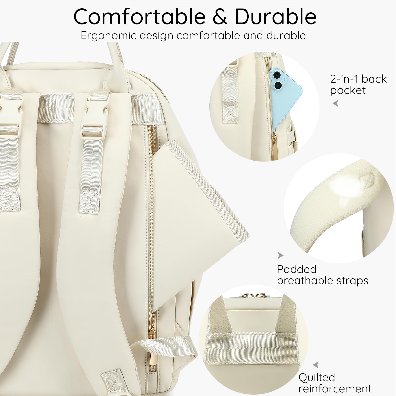 AIJIEKE Diaper Bag Backpack waterproof exterior withstands weather and daily use.