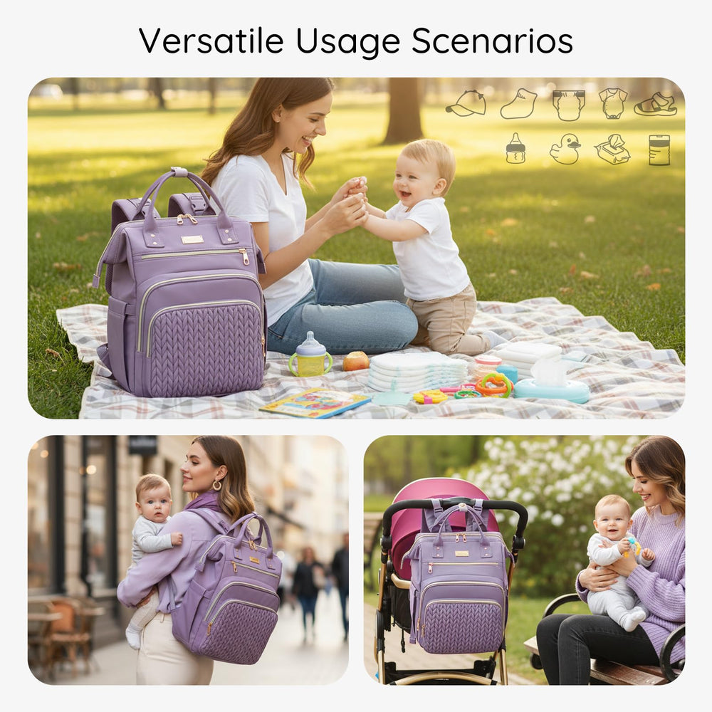 AIJIEKE Diaper Bag insulated bottle pockets keep drinks safe during travel.