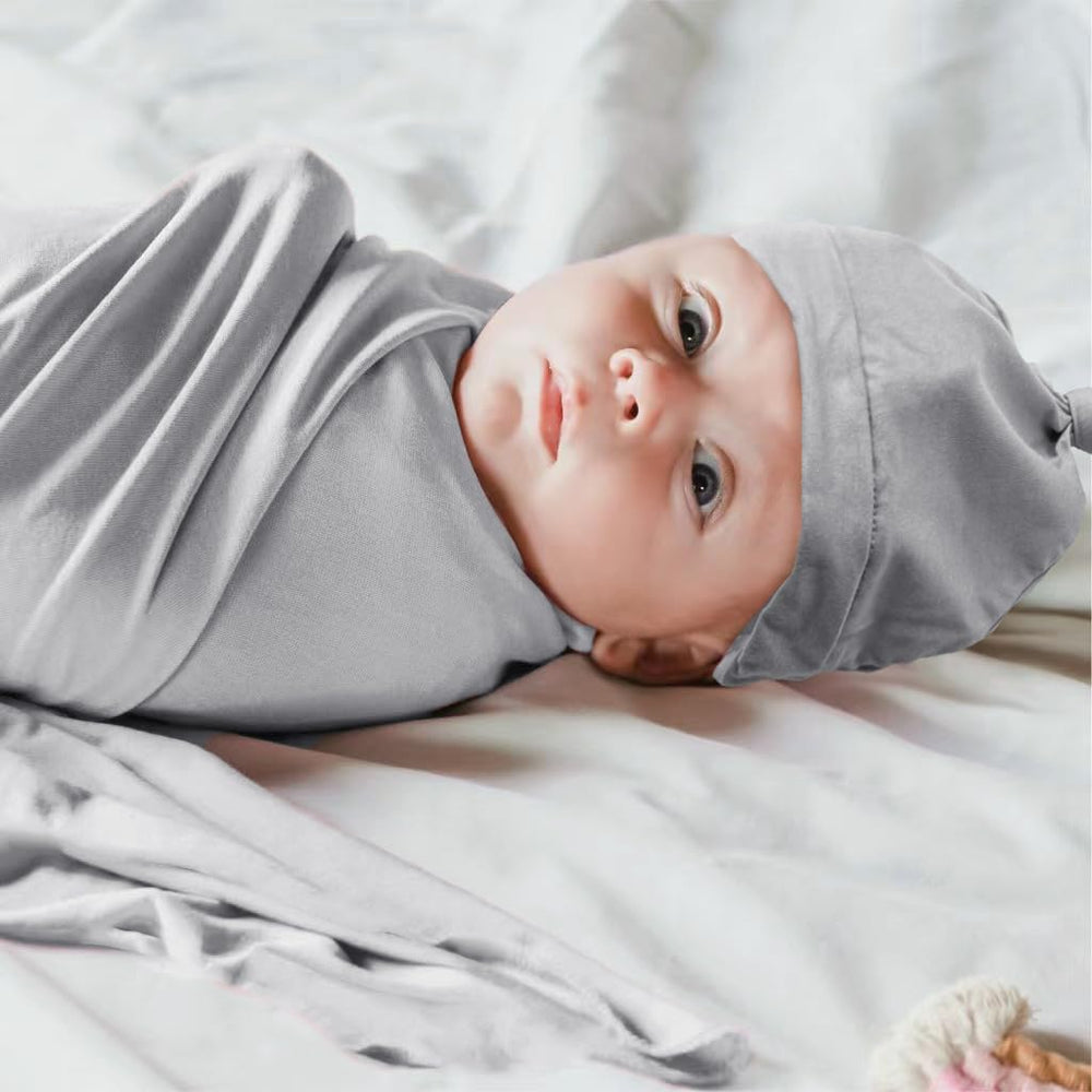 Aijoviko 35x35 swaddle blanket in slate for 0-6 months use