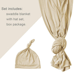 Aijoviko swaddle closeup shows soft knit fabric and gentle stretch for calming swaddles.