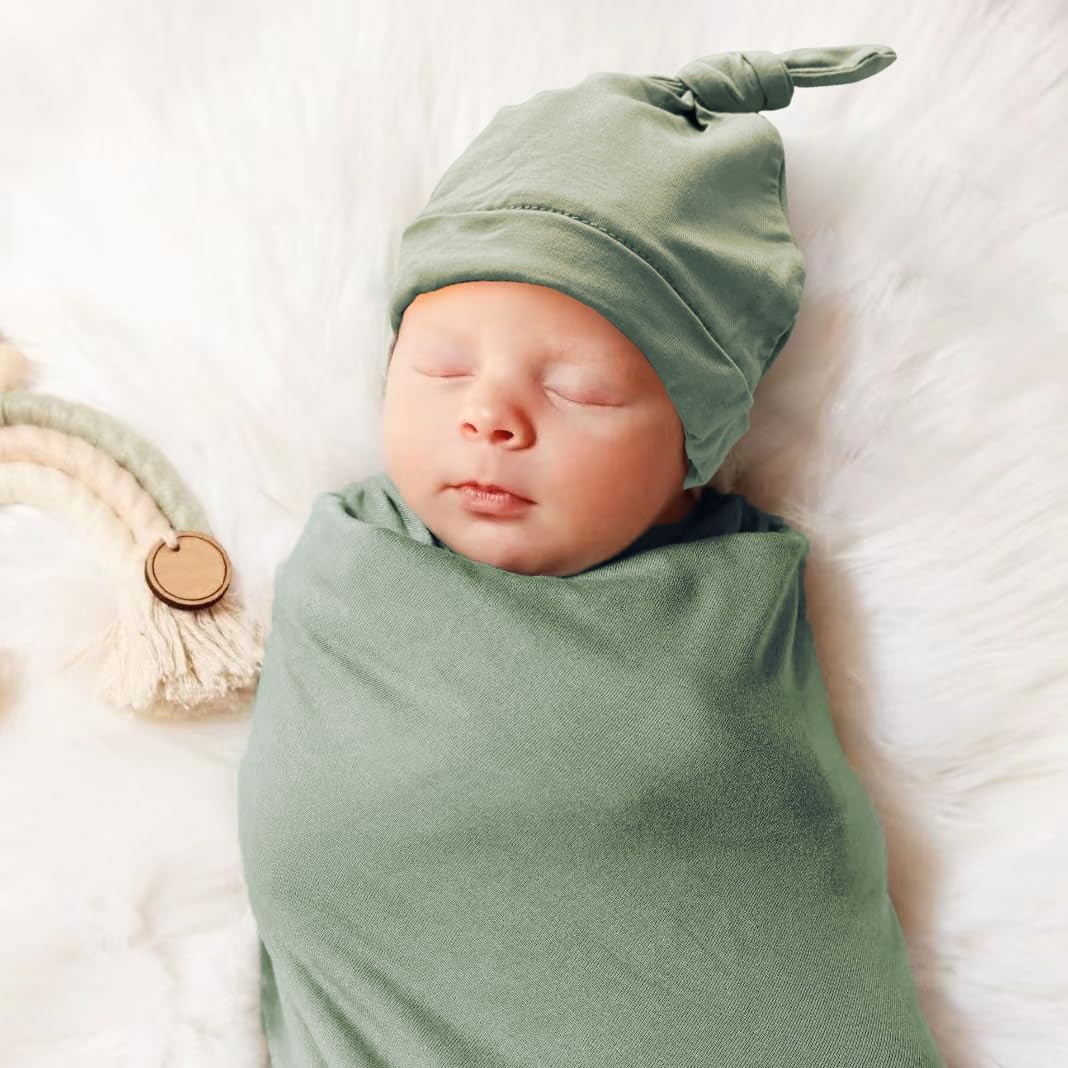 Aijoviko olive swaddle fabric texture close-up displays breathable jersey knit