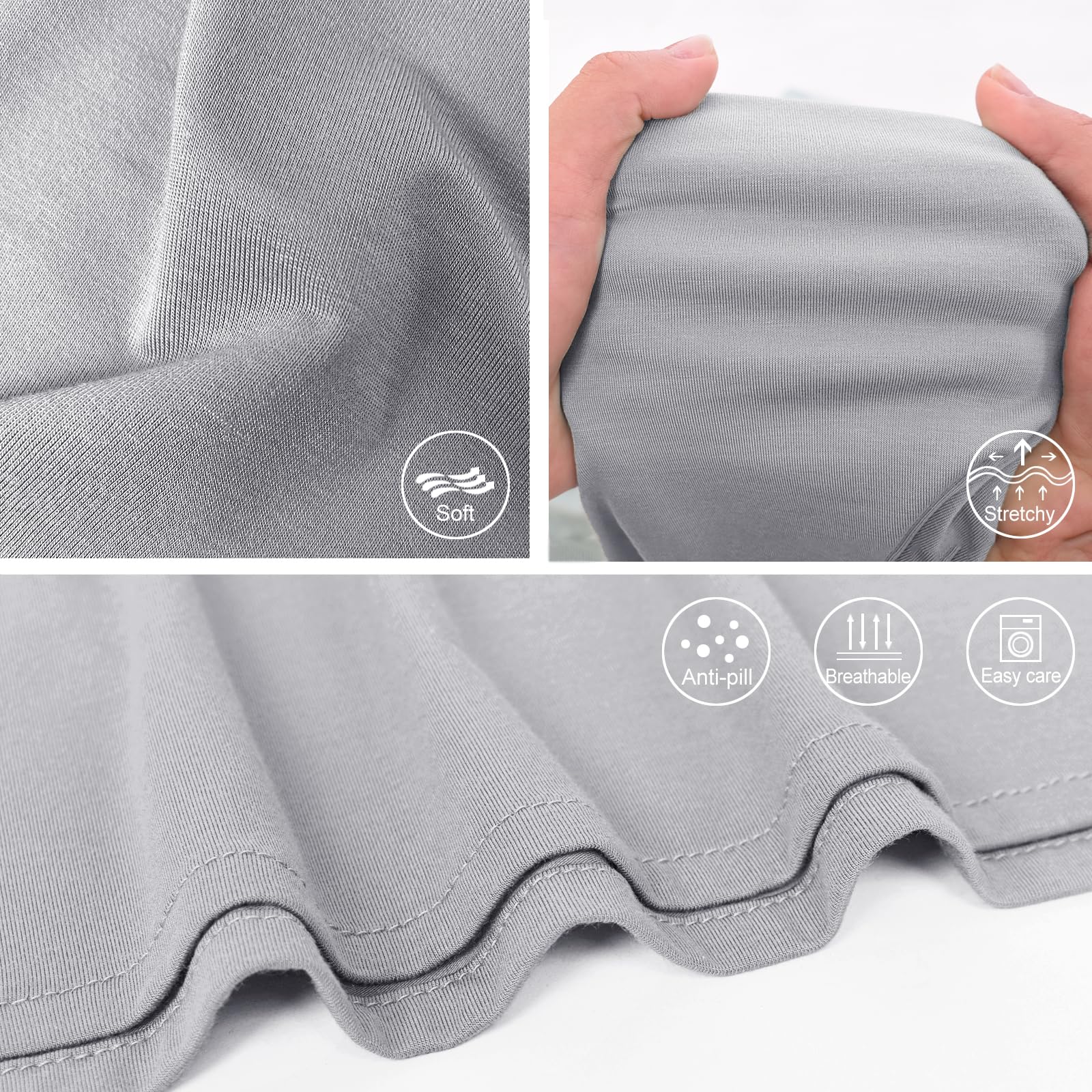 Aijoviko soft jersey knit fabric close-up highlights stretch for easy swaddling