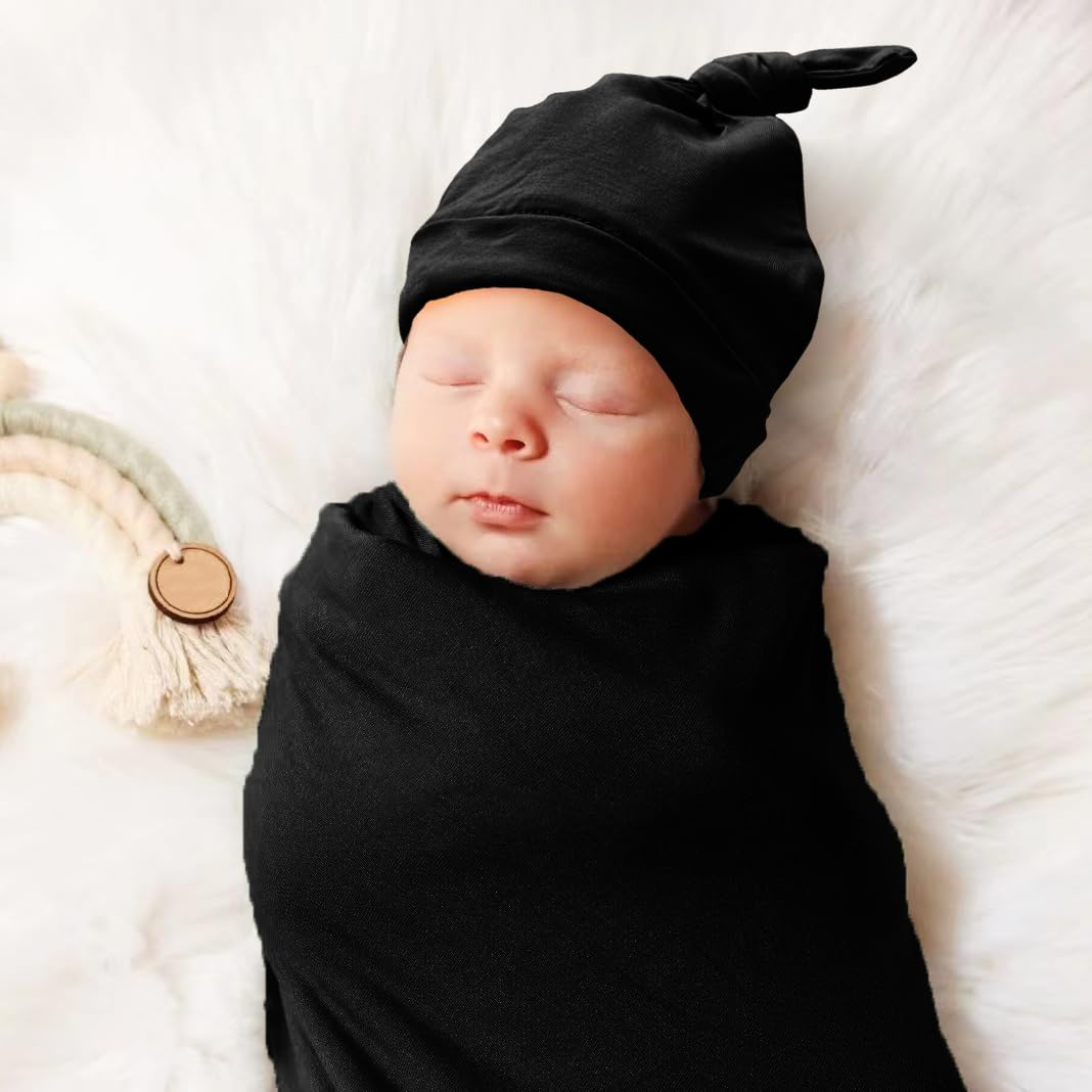Aijoviko swaddle 35x35 size in black, ideal for 0-6 months