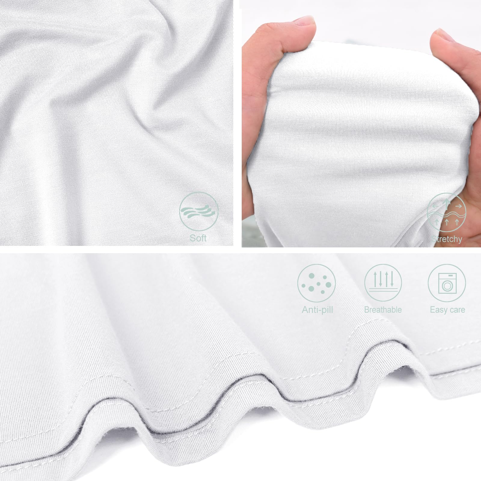 Aijoviko swaddle fabric close-up showing soft, breathable jersey knit for comfortable baby sleep.