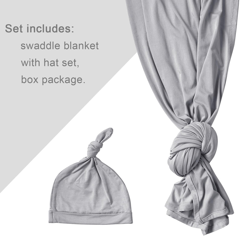 Aijoviko swaddle hat set in slate shows cozy secure newborn care