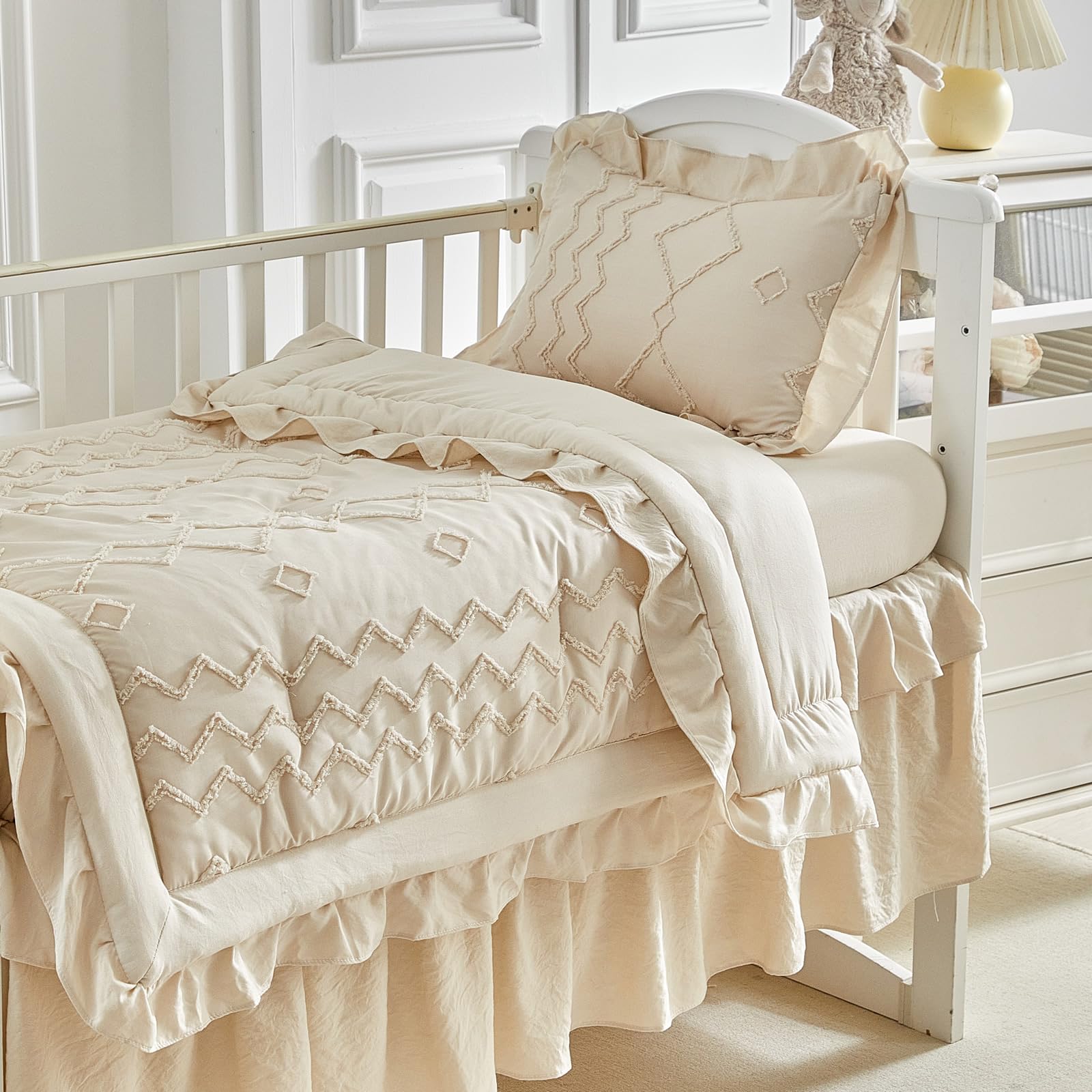 AIKASY crib sheet 28x52 fits standard crib for smooth, durable sleep surface.